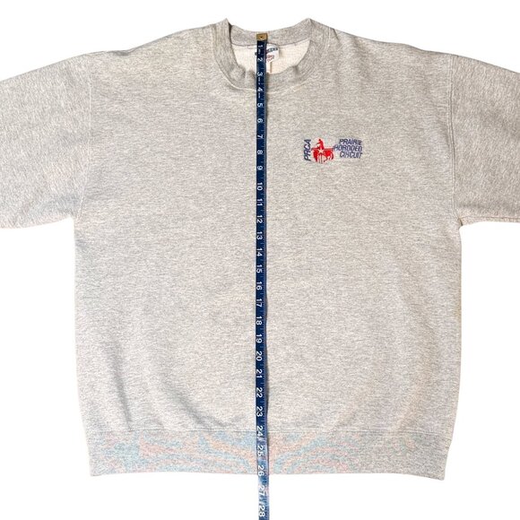 Retro 90's PRCA Prairie Pro Rodeo Circuit Gray Crewneck Sweatshirt Unisex Large - Picture 8 of 8